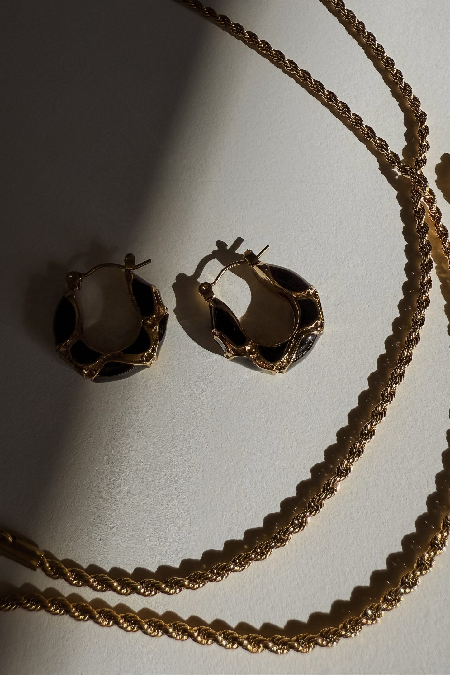 Black Cadillac Hoops - Gold