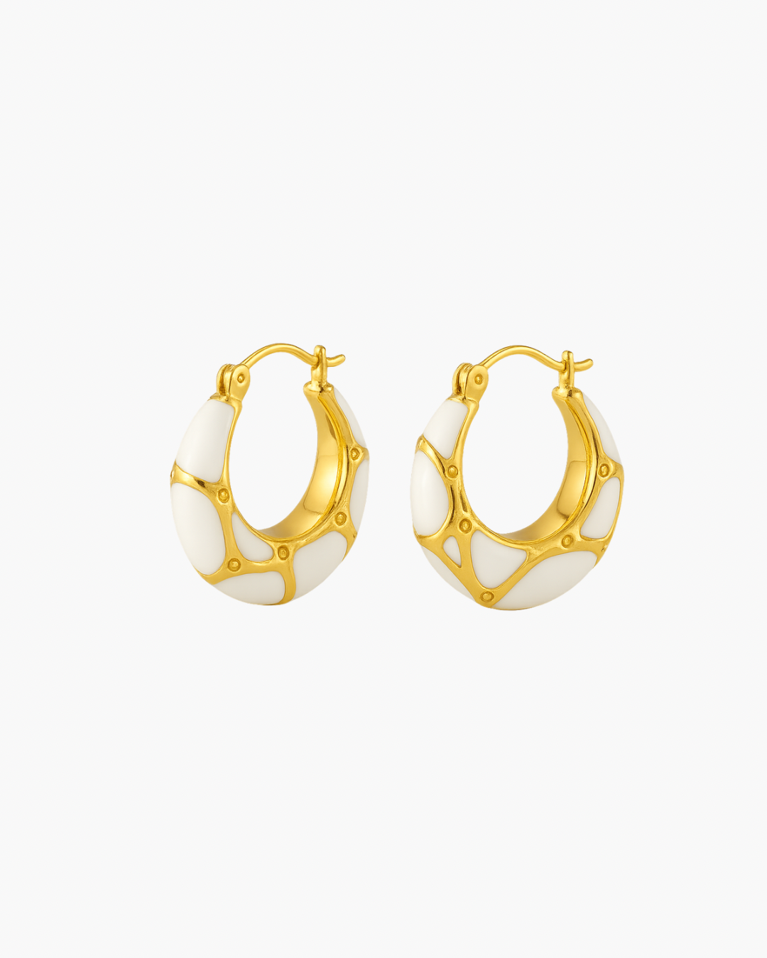 White Cadillac Hoops - Gold