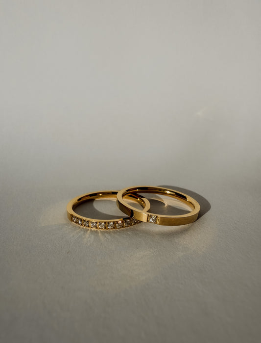 Duo Stacker Rings - Gold