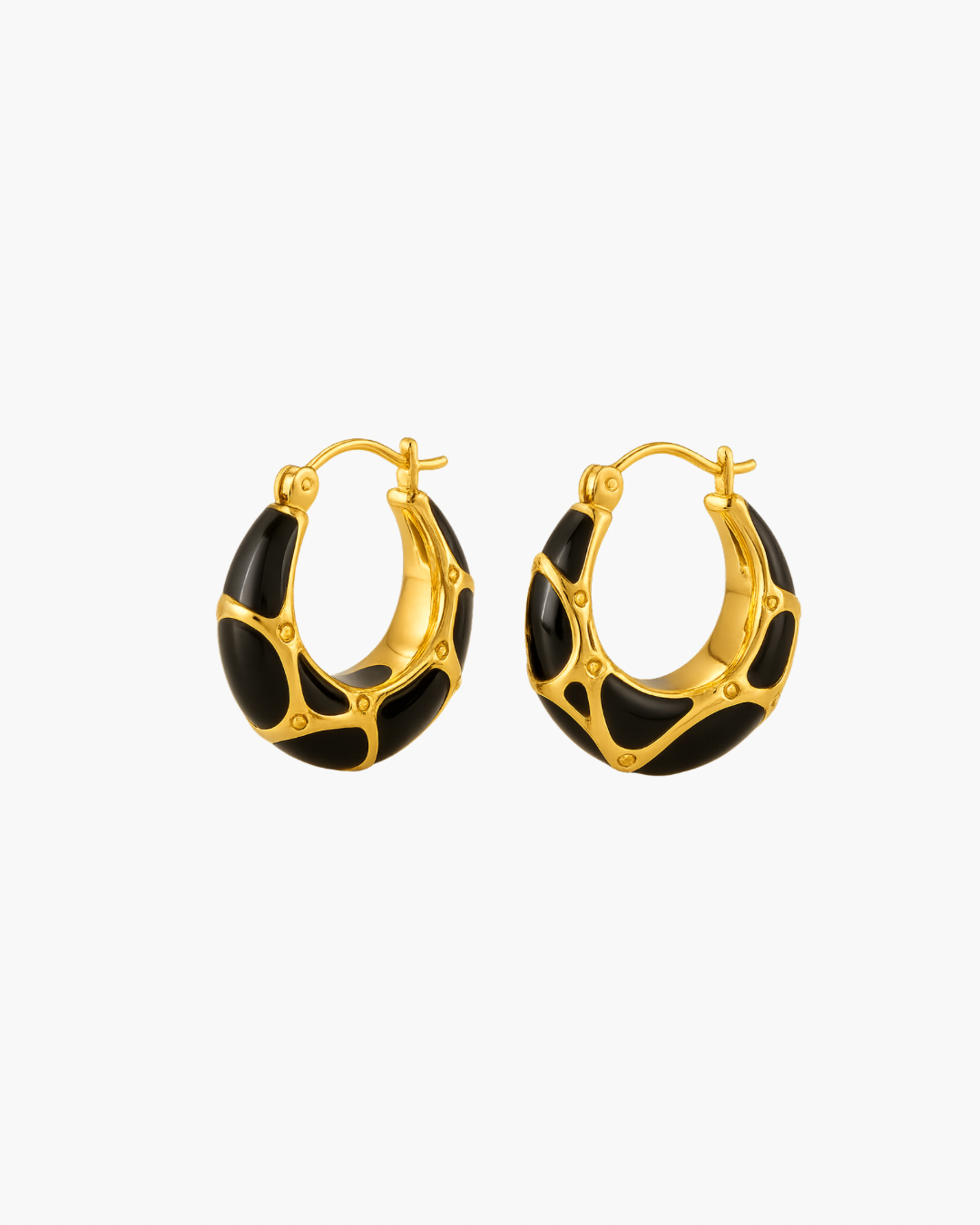 Black Cadillac Hoops - Gold