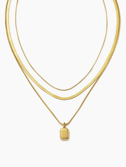 Rhiannon Trio Necklace - Gold