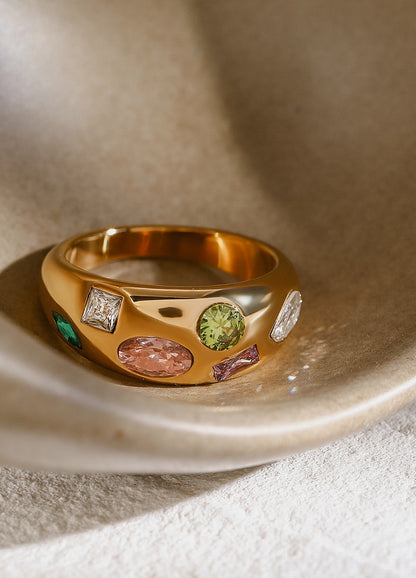 Celestia Ring in 18k gold-plated stainless steel — Florence Jewellery