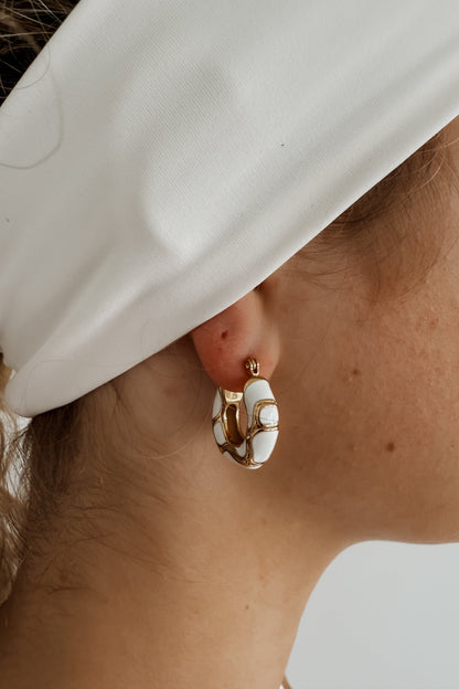 White Cadillac Hoops - Gold
