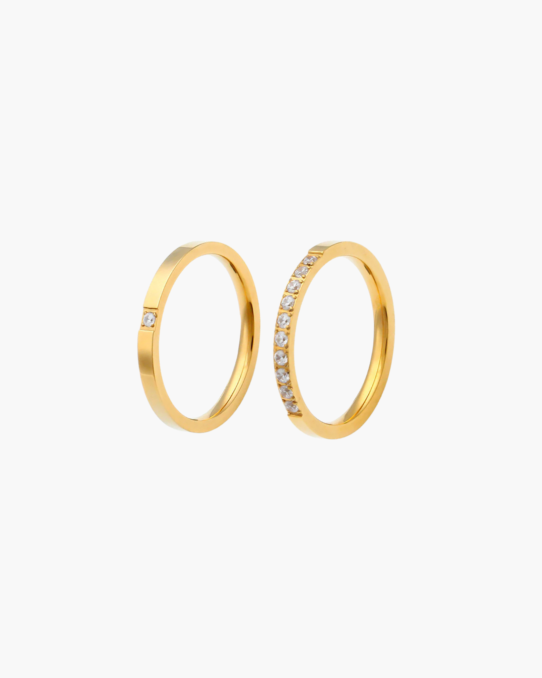 Duo Stacker Rings - Gold