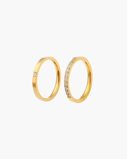 Duo Stacker Rings - Gold