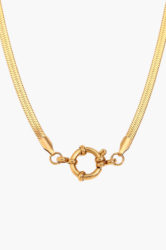 Snake Charm Necklace - Gold