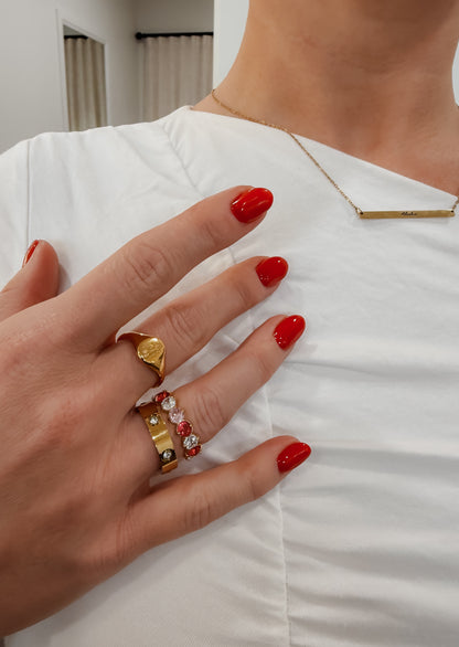 Personalised Dainty Flat Bar Necklace - Gold