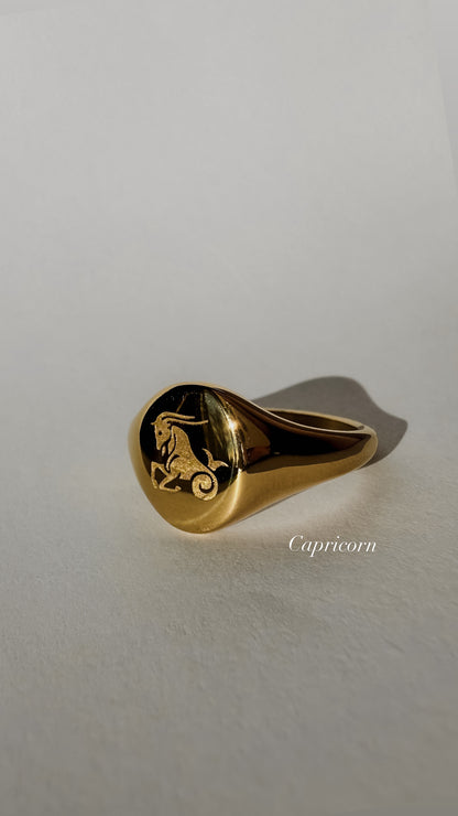 Starsign Signet Ring - Gold
