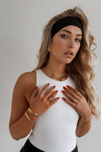Onyx Snake Necklace - Gold