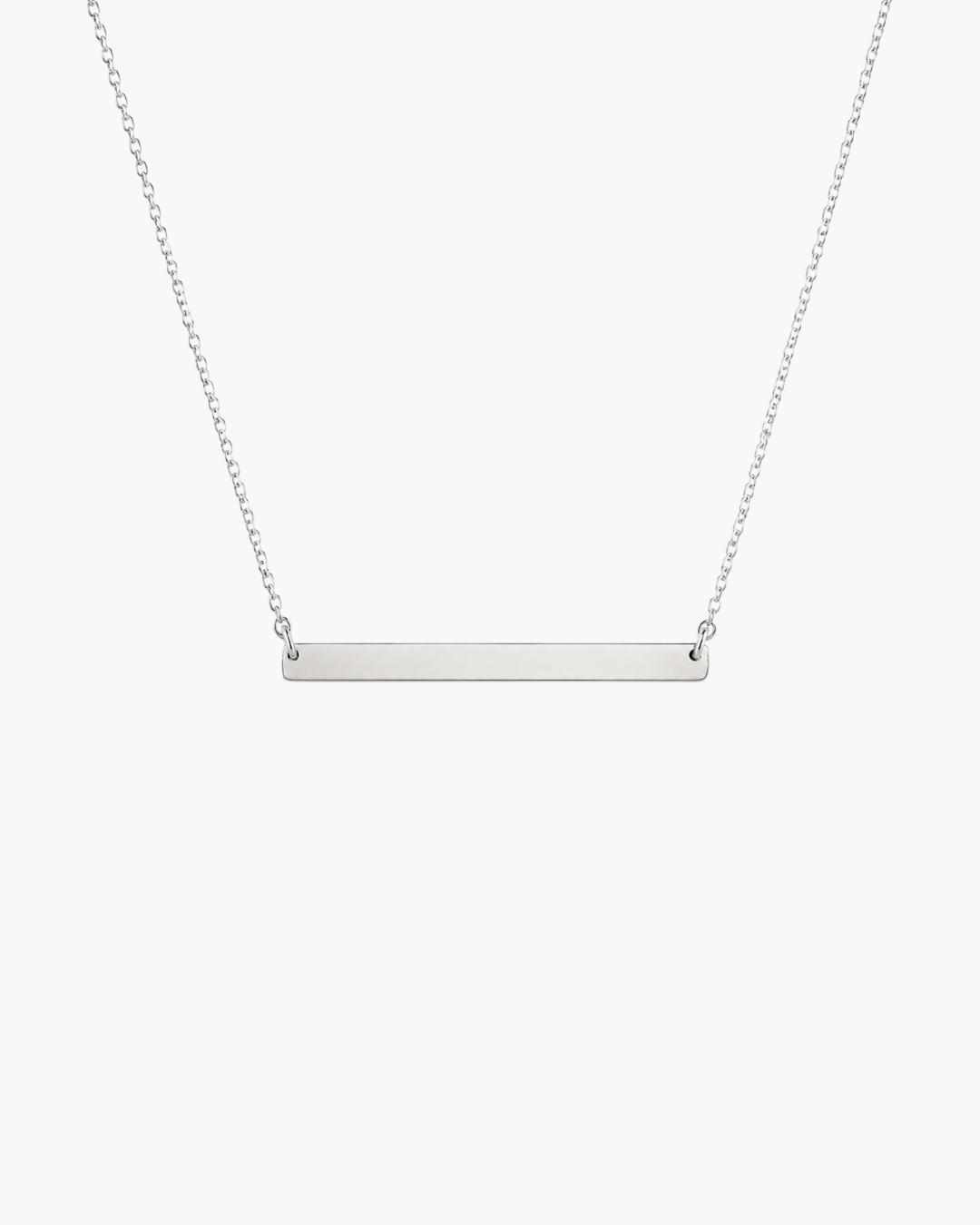 Personalised Dainty Flat Bar Necklace - Silver