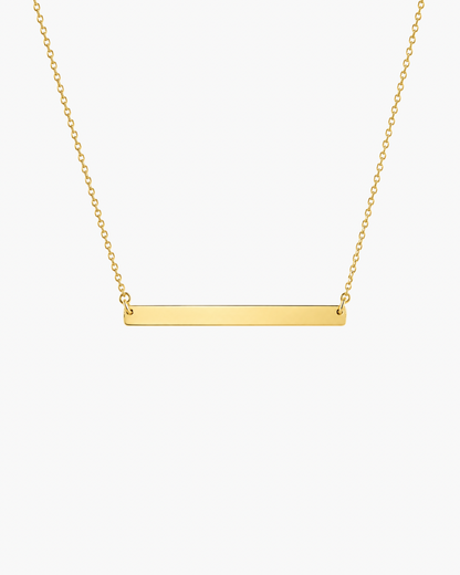 Personalised Dainty Flat Bar Necklace - Gold