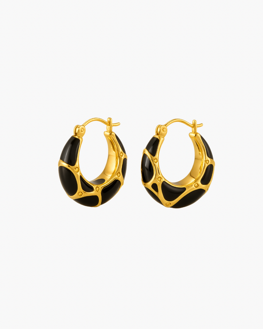 Black Cadillac Hoops - Gold